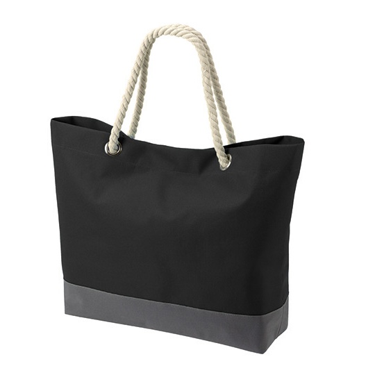 Torba Zakupowa Duza Poliester ze Sznurkami HF7785 - Black