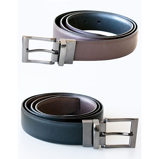 Dwustronny pasek skorzany KX152 - Black & Brown