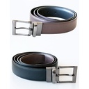 Dwustronny pasek skorzany KX152 - Black & Brown