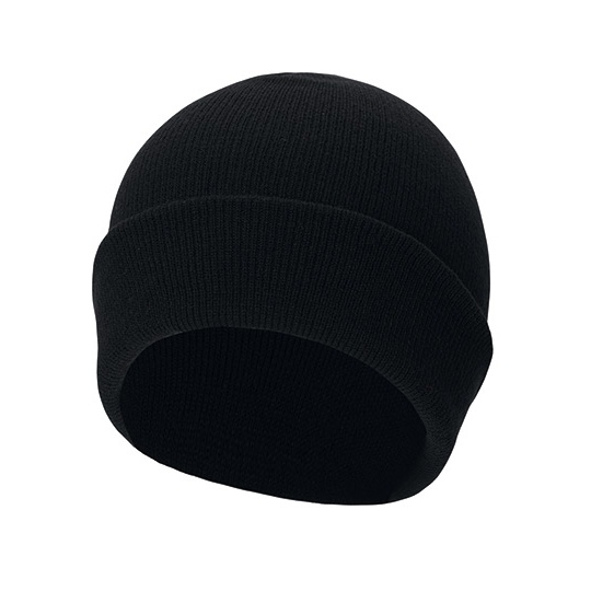 Czapka Dwuwarstwowa Akrylowa Podwinieta KX700 - Black