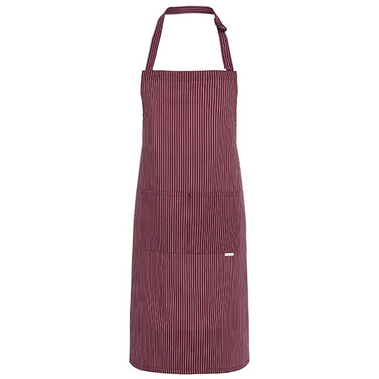 Fartuch Klasyczny Bawelniany w Paski KY028 - Bordeaux (ca. Pantone 209C)
