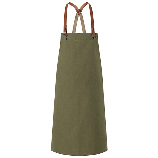 Fartuch Uniwersalny Twillowy z Paskami Skorzanymi KY054 - Moss Green (ca. Pantone 7764C)
