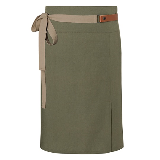 Fartuch Krotki Twillowy z Recyklingu KY055 - Moss Green (ca. Pantone 7764C)