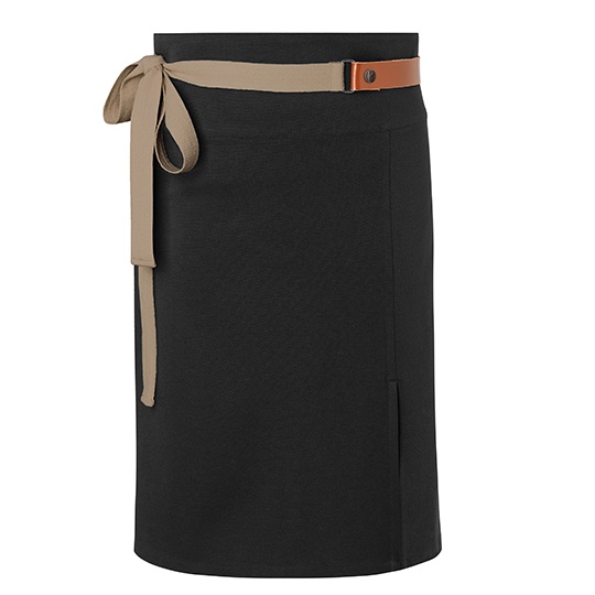 Fartuch Krotki Twillowy z Recyklingu KY055 - Black (ca. Pantone 419C)
