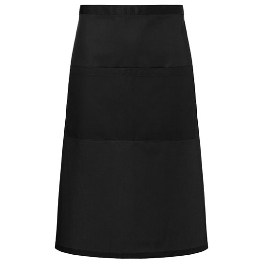 Fartuch Bistro Twillowy Poliester Bawelna KY112 - Black (ca. Pantone 419C)