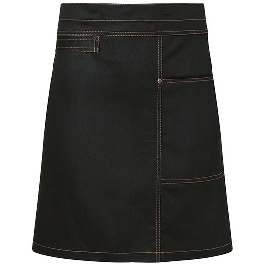Fartuch Biodrowy Twill Bawelniany KY114 - Black (ca. Pantone 419C)