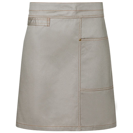 Fartuch Biodrowy Twill Bawelniany KY114 - Stone Grey (ca. Pantone 2332 C)