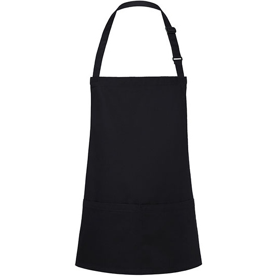 Fartuch Krótki Poliester Bawełna KY123 - Black (ca. Pantone 419C)