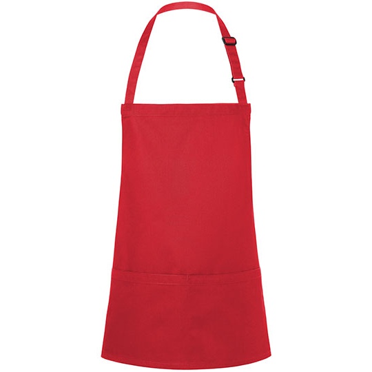Fartuch Krotki Poliester Bawelna KY123 - Red (ca. Pantone 186C)