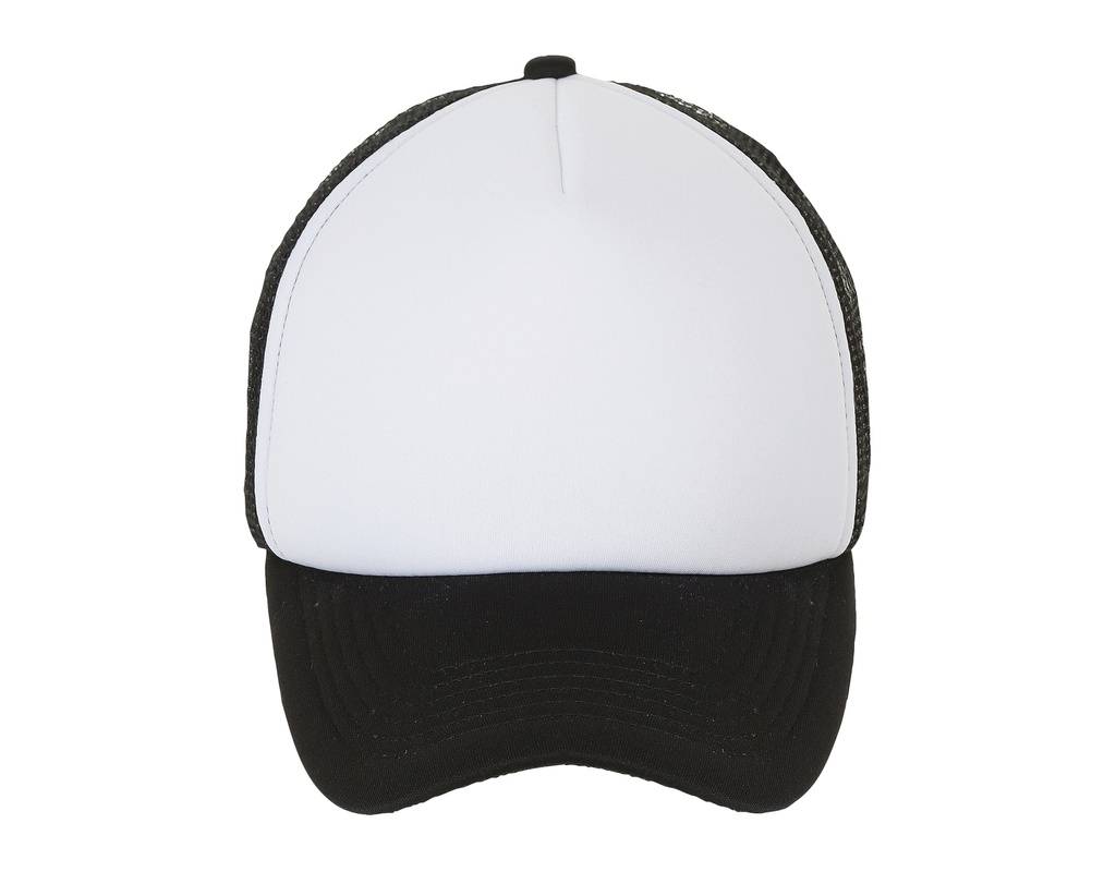 Czapka z piankowym panelem i siateczką L01668 - White & Black