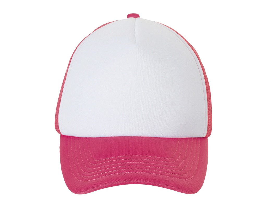 Czapka z piankowym panelem siateczką L01668 - White & Neon Coral