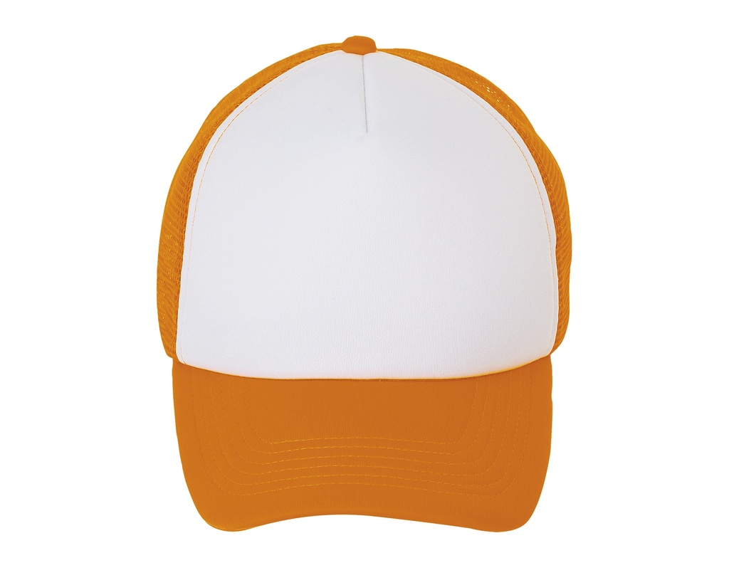 Czapka Trucker Poliestrowa Siateczka L01668 - White & Neon Orange