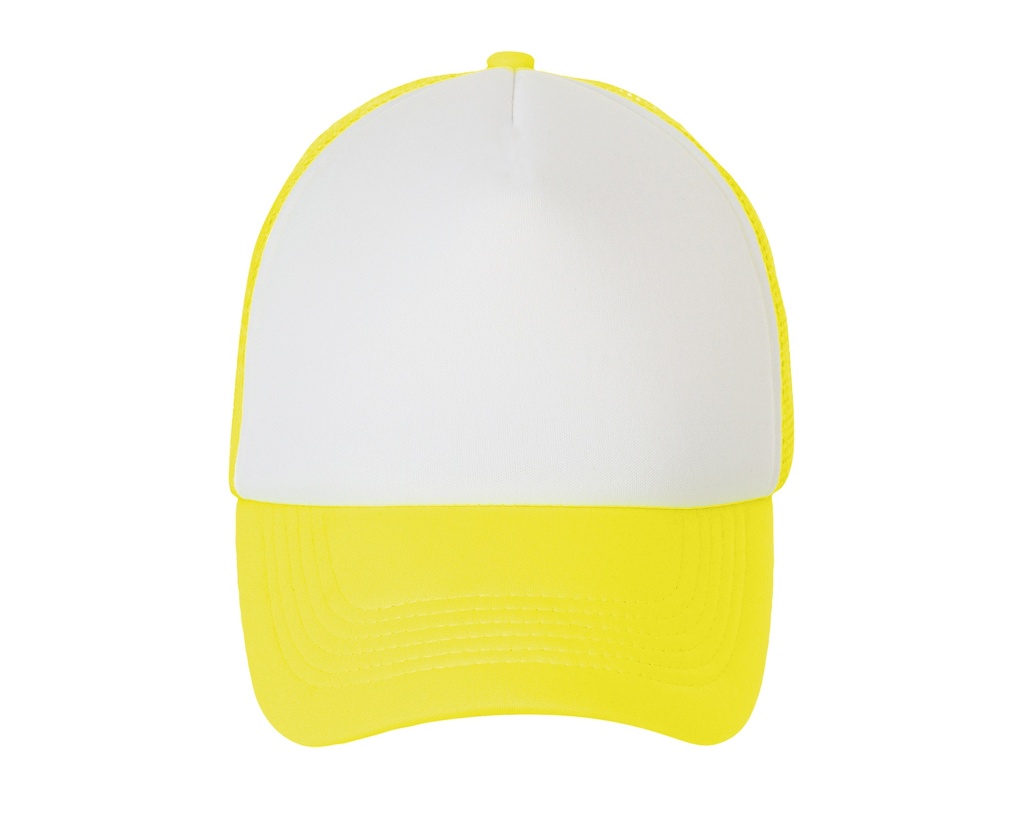 Czapka Trucker Poliestrowa Siateczka L01668 - White & Neon Yellow