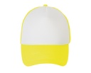 Czapka z piankowym panelem i siateczką L01668 - White & Neon Yellow
