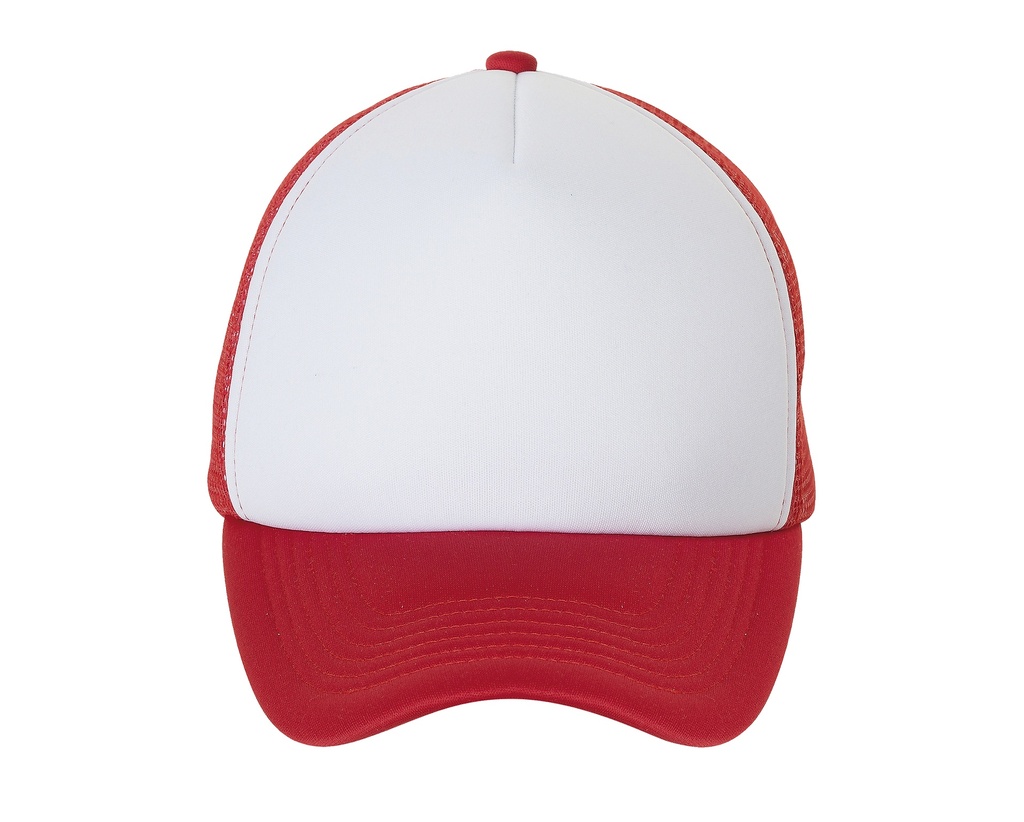 Czapka z piankowym panelem i siateczką L01668 - White & Red