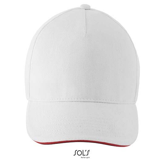 Czapka 5 Paneli Bawelniana Regulowana L02116 - White