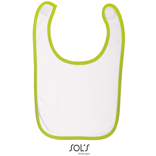 Sliniak Dwuwarstwowy Bawelniany L116 - White & Apple Green