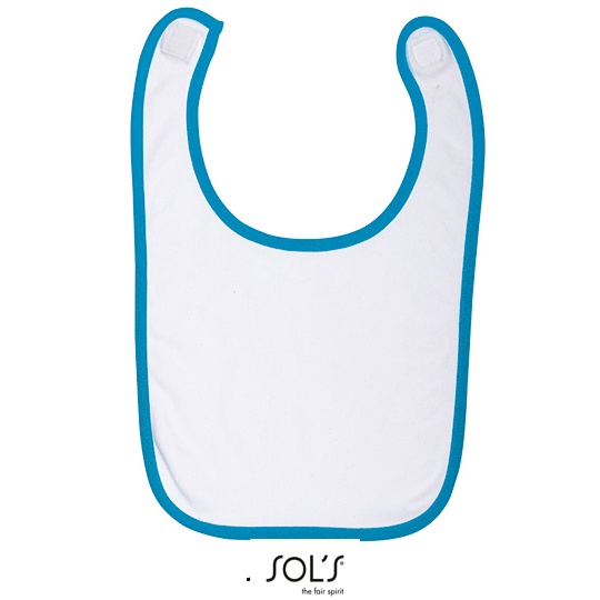 Śliniak Dwuwarstwowy Bawełniany L116 - White & Aqua