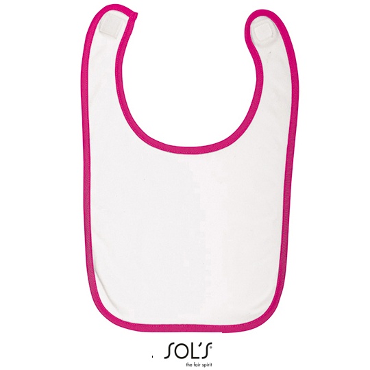 Śliniak Dwuwarstwowy Bawełniany L116 - White & Fuchsia