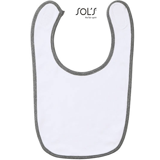 Sliniak Dwuwarstwowy Bawelniany L116 - White & Melange Grey