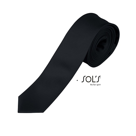 Krawat Slim Satynowy L821 - Black