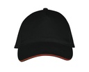 Czapka Pieciopanelowa Bawelniana LC00594 - Black & Red