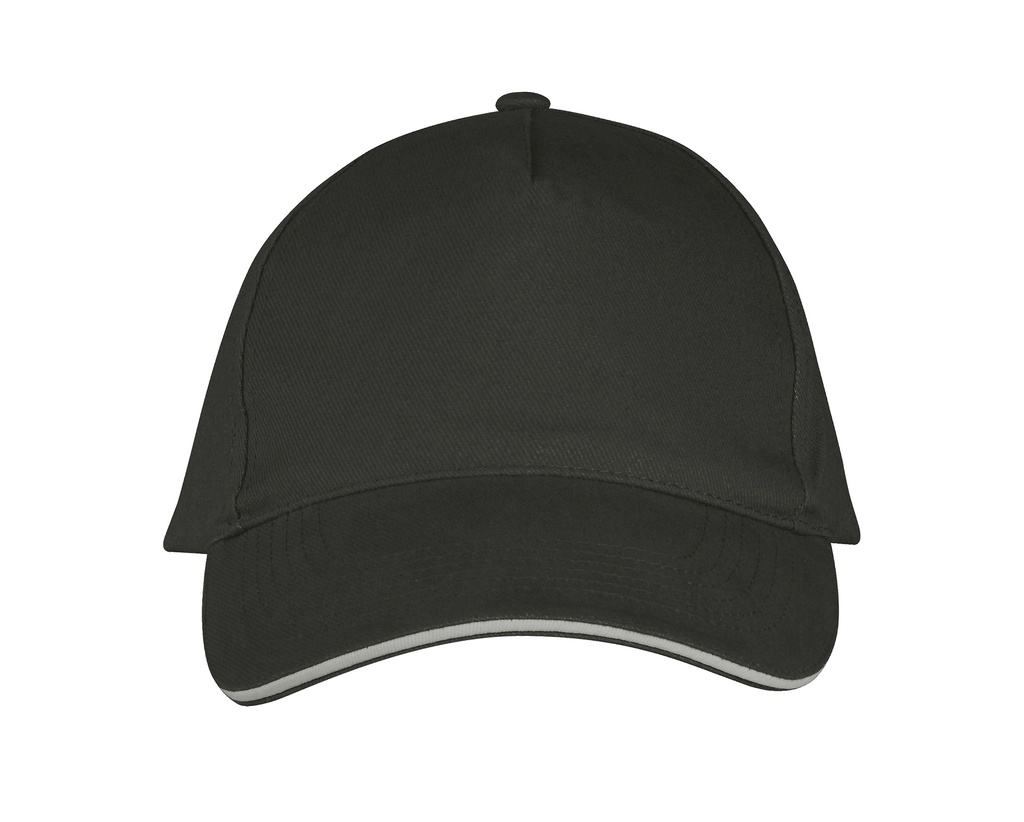 Czapka Pieciopanelowa Bawelniana LC00594 - Dark Grey (Solid) & Light Grey (Solid)