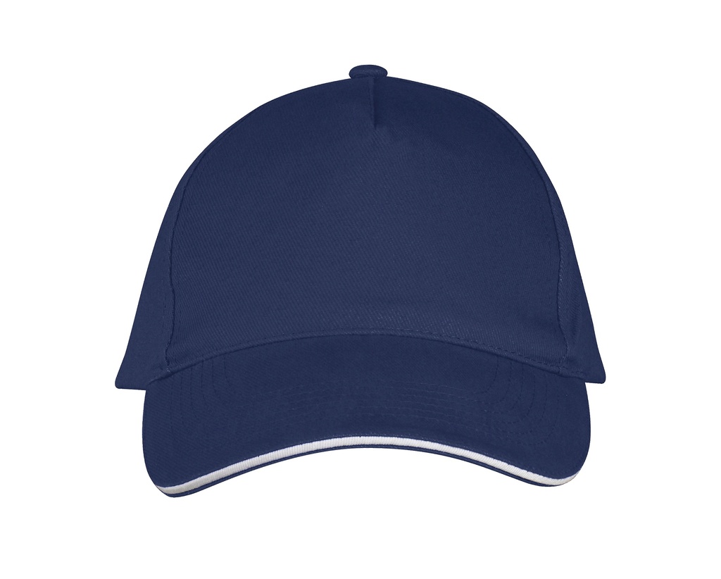 Czapka Pieciopanelowa Bawelniana LC00594 - French Navy & White