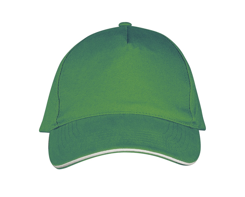 Czapka Pięciopanelowa Bawełniana LC00594 - Kelly Green & White