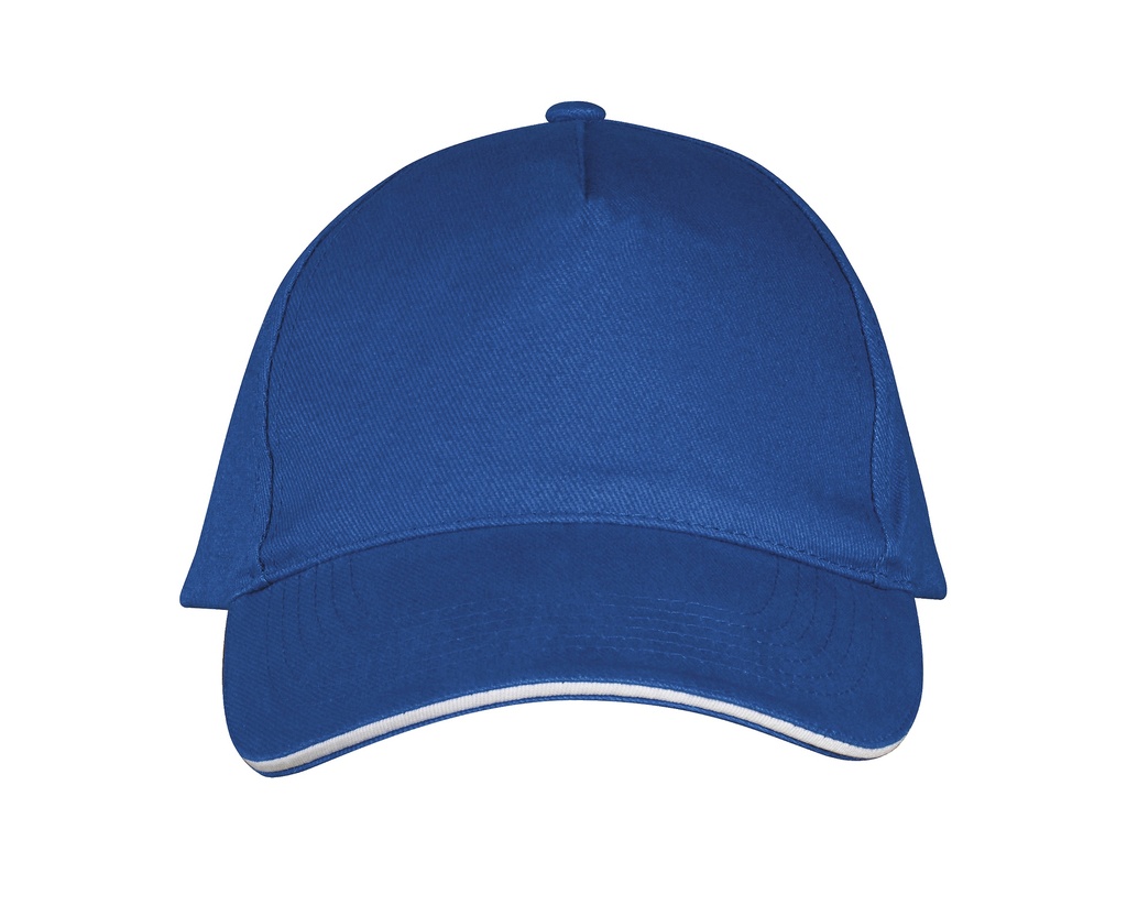 Czapka Pieciopanelowa Bawelniana LC00594 - Royal Blue 241 & White