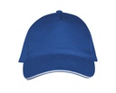 Czapka Pieciopanelowa Bawelniana LC00594 - Royal Blue 241 & White
