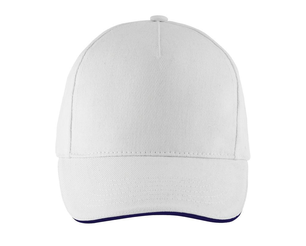 Czapka Pieciopanelowa Bawelniana LC00594 - White & Navy