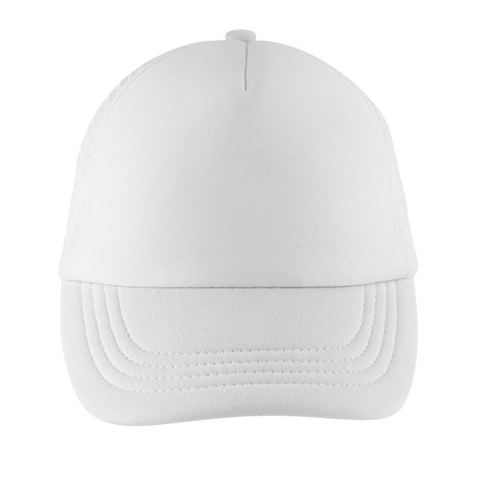 Czapka Dziecięca Pieciopanelowa Poliestrowa LC03091 - White
