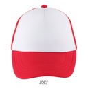 Dziecięca czapka z daszkiem pięciopanelowa LC03091 - White & Red