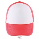 Czapka Dziecieca Pieciopanelowa Poliestrowa LC03091 - White & Neon Coral