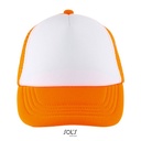 Czapka Dziecieca Pieciopanelowa Poliestrowa LC03091 - White & Neon Orange