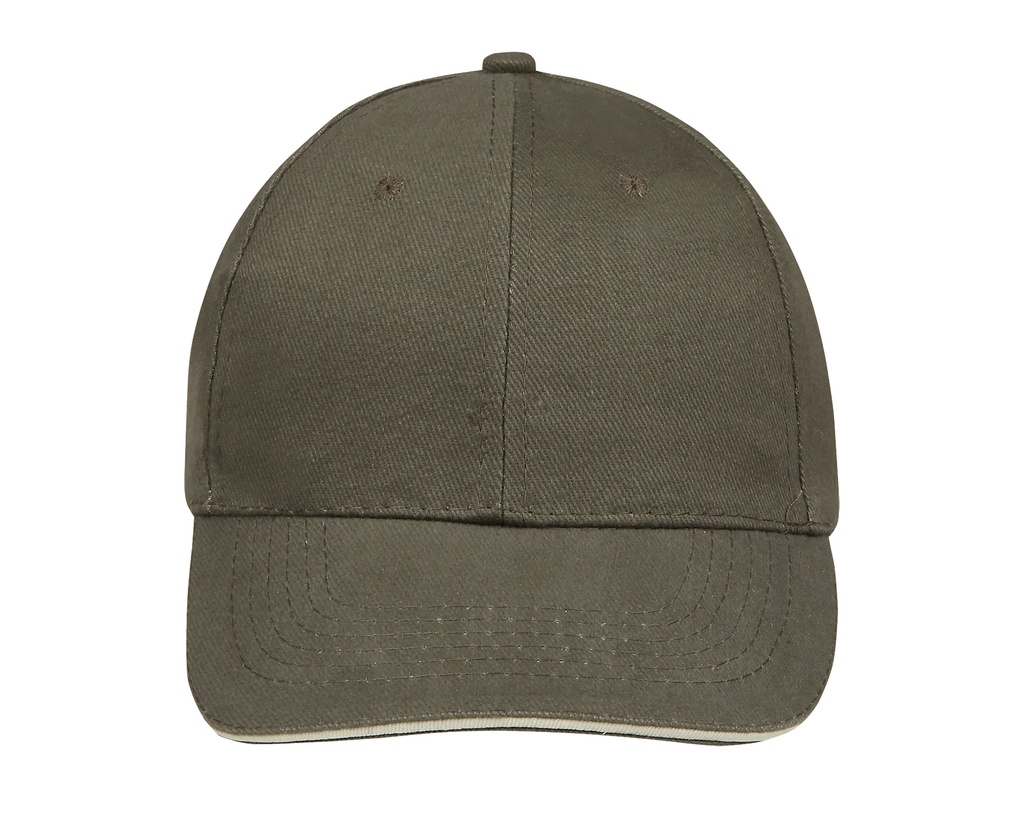 Czapka 6-panelowa Bawełniana LC88100 - Army & Beige