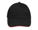 Czapka 6-panelowa Bawelniana LC88100 - Black & Red