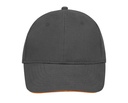 Czapka 6-panelowa LC88100 - Grey (Solid) & Orange