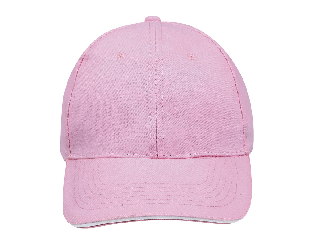 Czapka 6-panelowa Bawelniana LC88100 - Pink & White