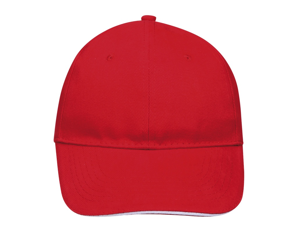 Czapka 6-panelowa Bawelniana LC88100 - Red & White