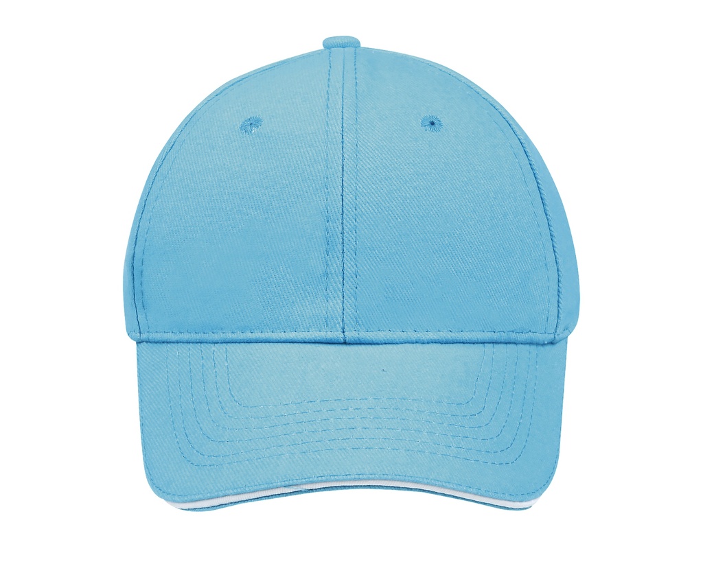 Czapka 6-panelowa Bawelniana LC88100 - Turquoise & White
