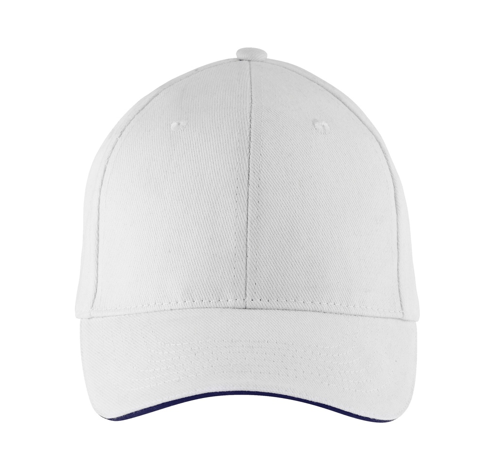 Czapka 6-panelowa Bawelniana LC88100 - White & Navy