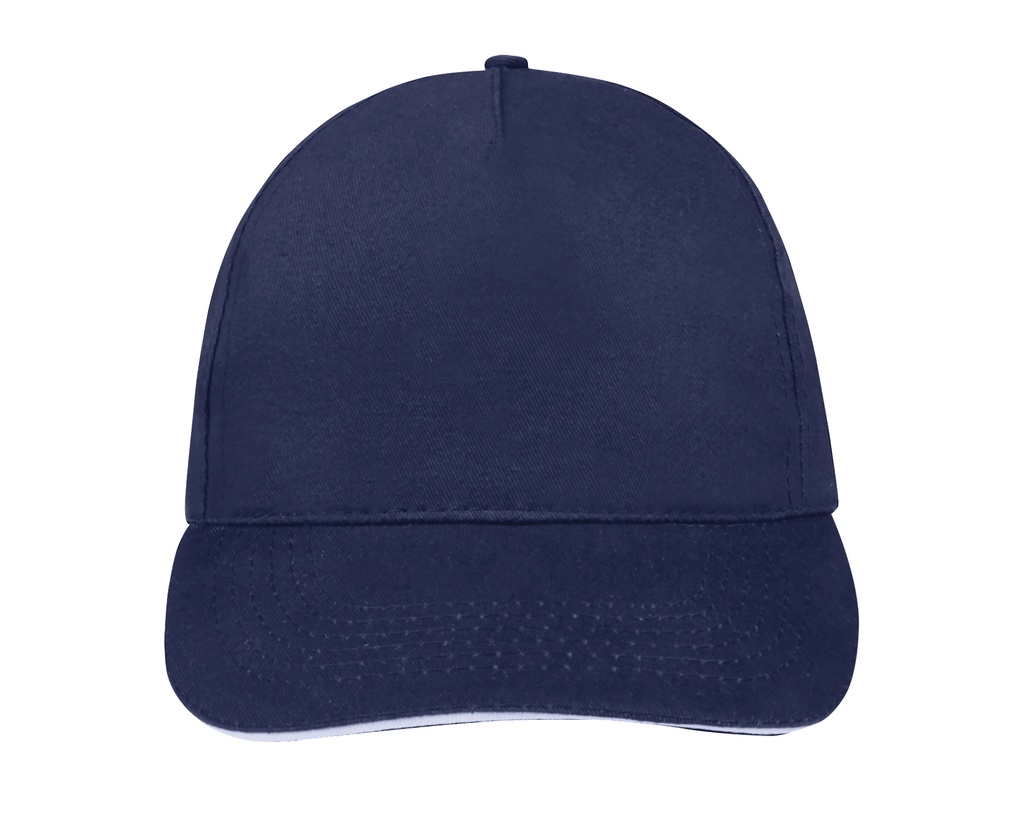 Czapka 5-panelowa Lekka Bawelniana LC88110 - French Navy & White