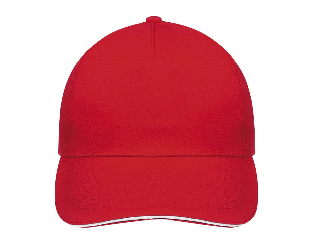Czapka 5-panelowa Lekka Bawelniana LC88110 - Red & White