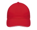 Czapka 5-panelowa Lekka Bawelniana LC88110 - Red & White