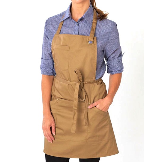 Fartuch Roboczy Denim z Dużymi Kieszeniami LF113 - Khaki