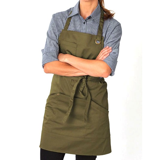 Fartuch Roboczy Denim z Duzymi Kieszeniami LF113 - Olive
