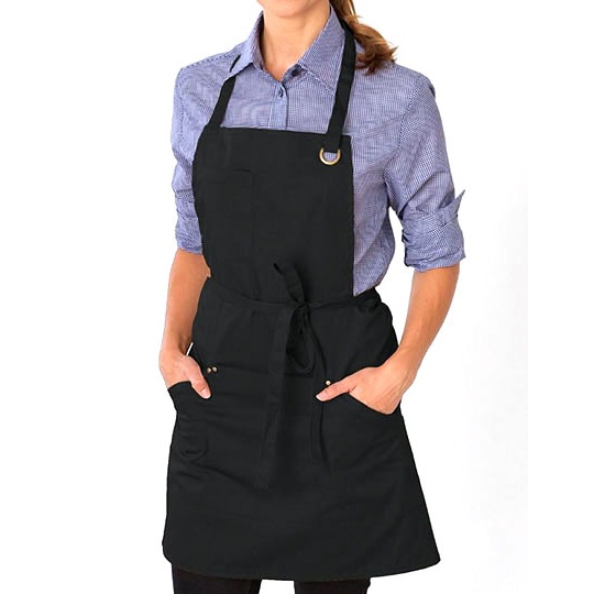 Fartuch Roboczy Denim z Dużymi Kieszeniami LF113 - Black