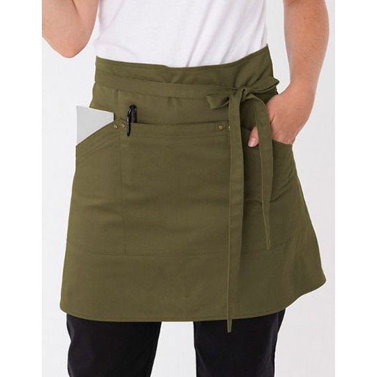 Fartuch Kelnerski Krotki Poliester Bawelna LF115 - Olive